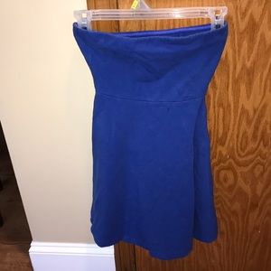 Blue strapless dress Express